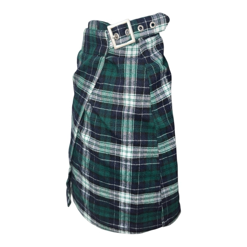 Brandy Melville Green and Blue A-line Mini Skirt with Wrap Style for Casual - Picture 6 of 6